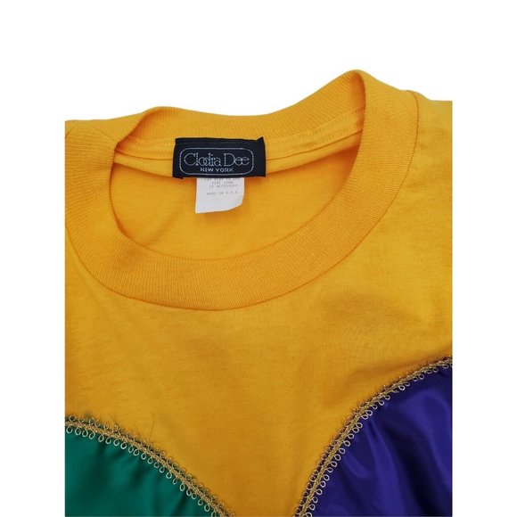 Clodia Dee Mardi Gras Shirt w/ Jester Jewels Fringe Bling XL Women's - Picture 3 of 7